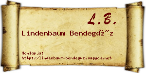 Lindenbaum Bendegúz névjegykártya